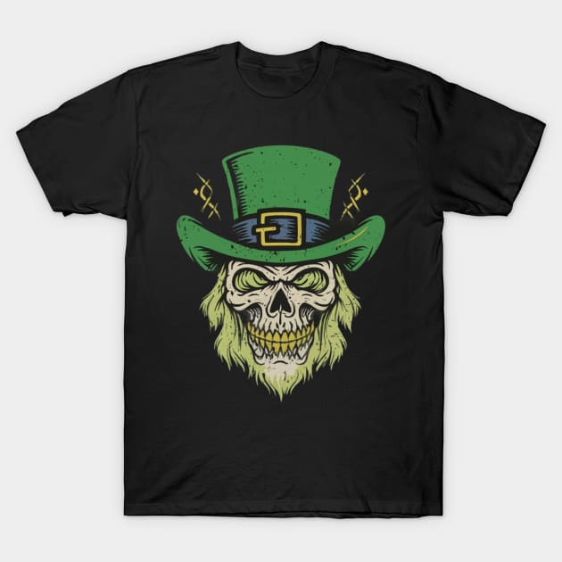 Leprechaun skull T-Shirt by MercurialMerch